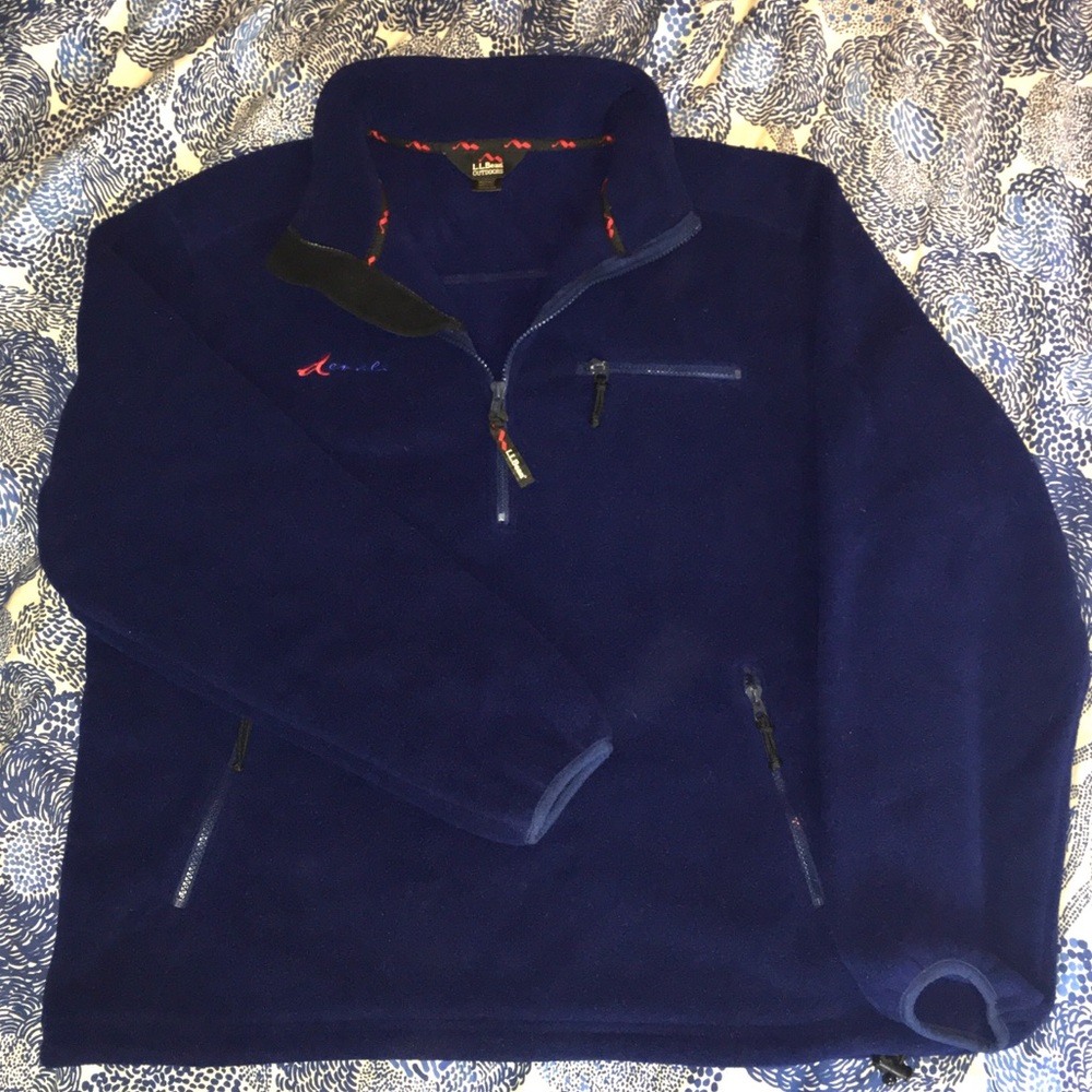 NWOT Navy LL Bean quarter zip fleece Pullover NWOT
